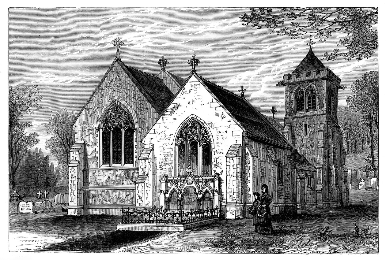 St. Michaels Kirche und das Grab von Benjamin Disraeli 1804-1881, spätes 19. Jahrhundert von Unbekannt