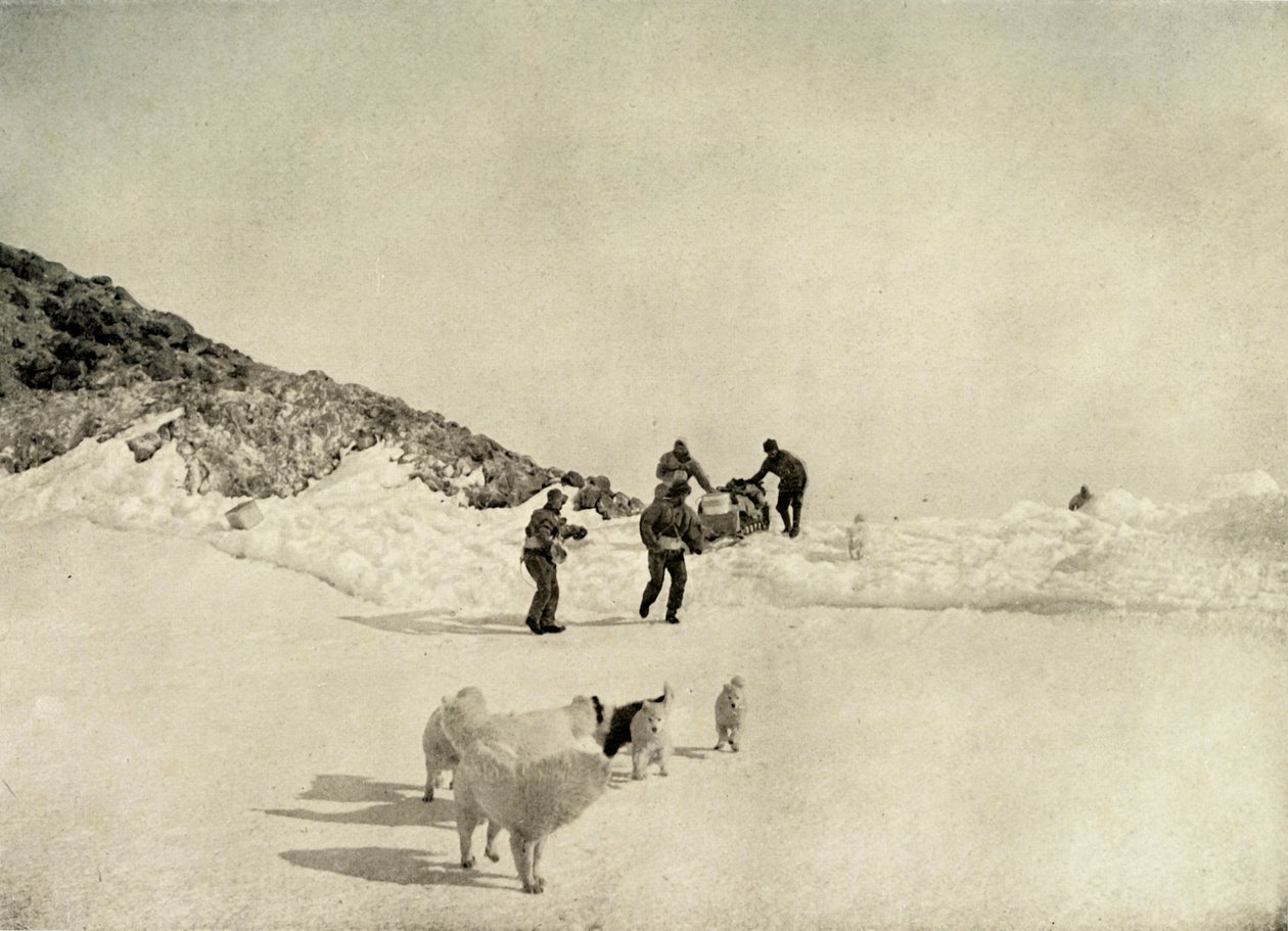 Start der Westpartei von Cape Royds, ca. 1908, 1909 von Unbekannt