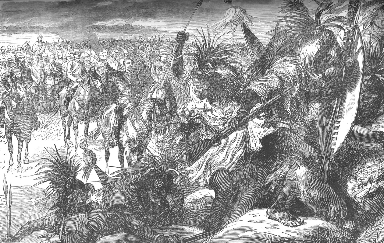 Sturm auf Sekukunis Festung: Sir Garnet Wolseley feuert die Swazies an von Unbekannt
