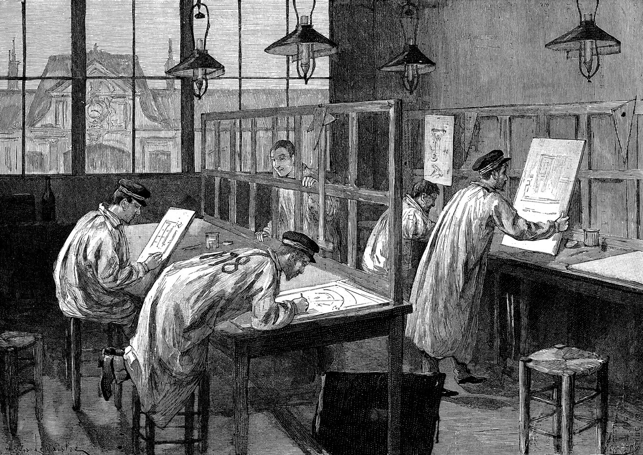 Studenten an der École Centrale des Arts et Manufactures, Paris, 1887 von Unbekannt