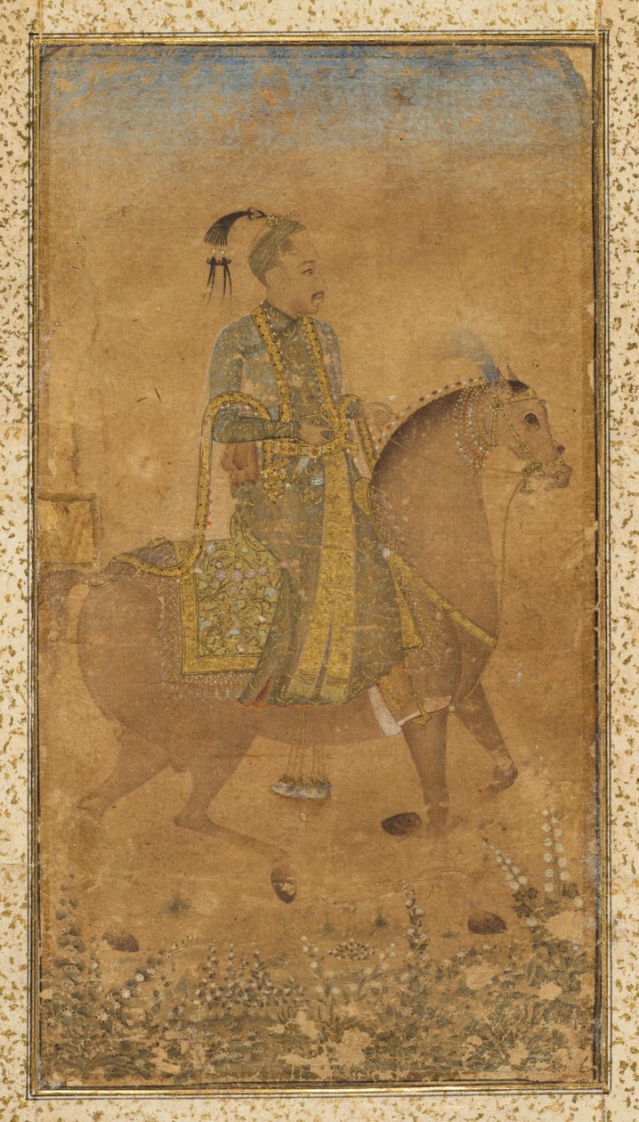 Sultan Abdullah Qutb Shah 1614-74 zu Pferd, ca. 1635 von Unbekannt