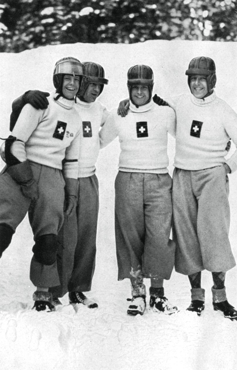 Schweizer Viererbob-Team, Olympische Winterspiele, Garmisch-Partenkirchen, Deutschland, 1936 von Unbekannt