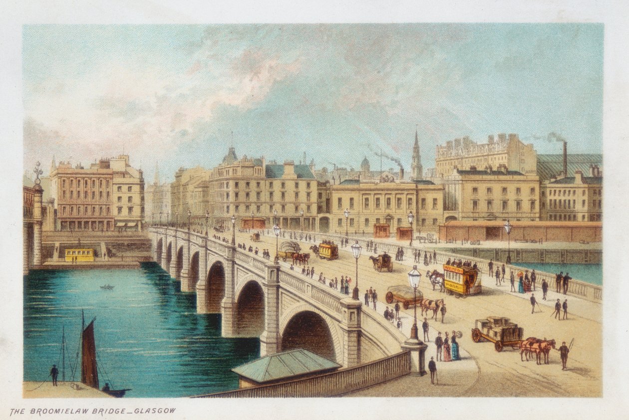 Telfords Brücke über den Clyde in Broomielaw, Glasgow von Unbekannt