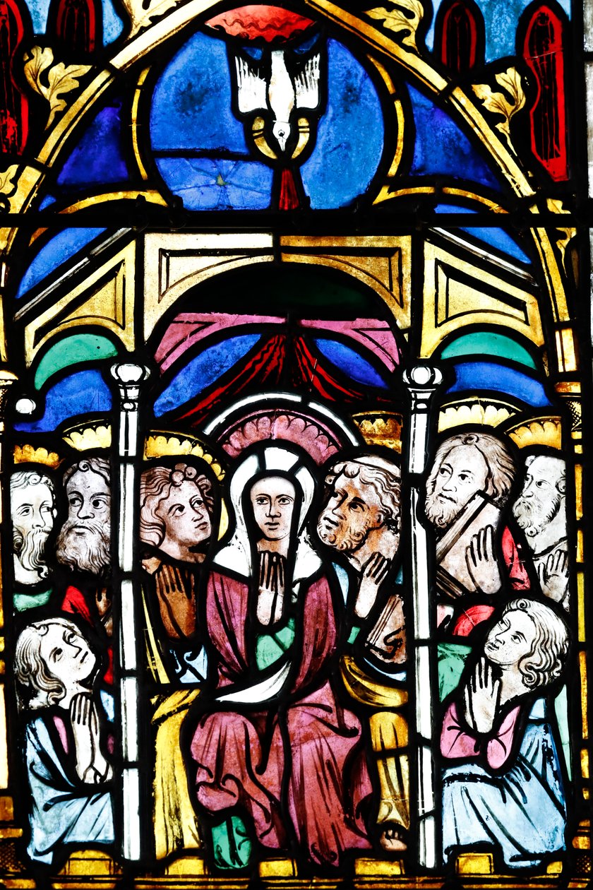 Temple Saint-Étienne Calvinistische Kirche, Glasfenster, Die Himmelfahrt Mariens, Straßburg, Frankreich von Unbekannt