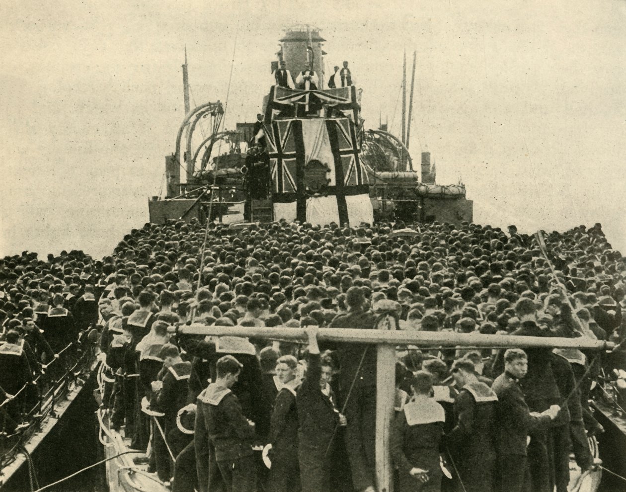Der Erzbischof von York besucht britische Matrosen der Royal Navy, Erster Weltkrieg, 1914 von Unbekannt