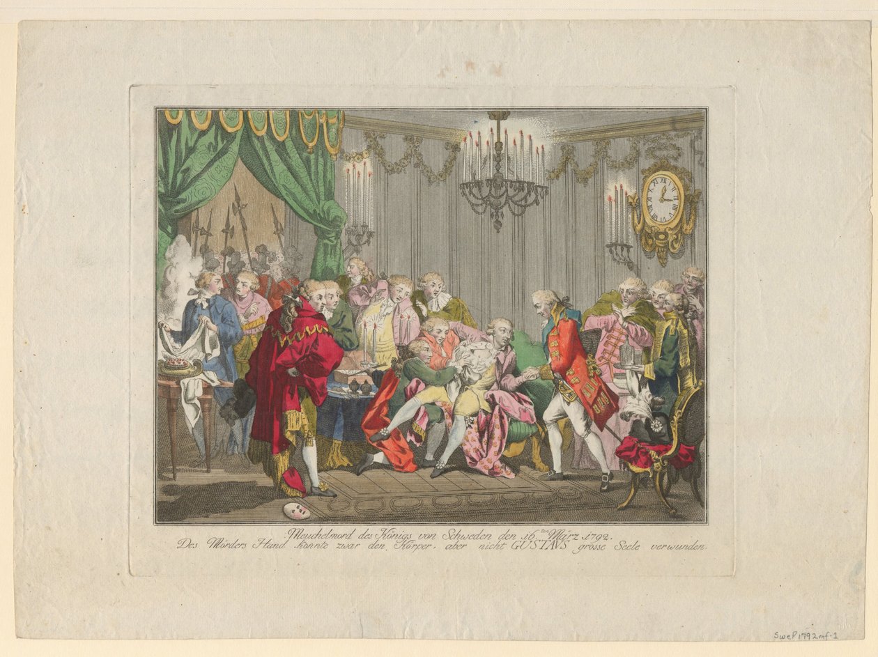 Die Ermordung von König Gustav III. am 16. März 1792 von Unbekannt