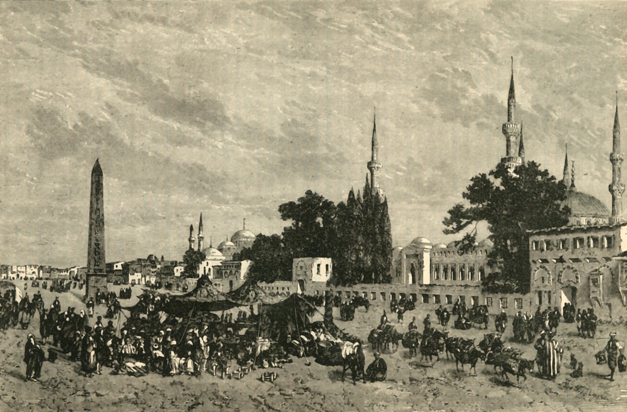 Der At-Meidan - Antikes Hippodrom - Mit der Säule des Theodosius, Konstantinopel von Unbekannt