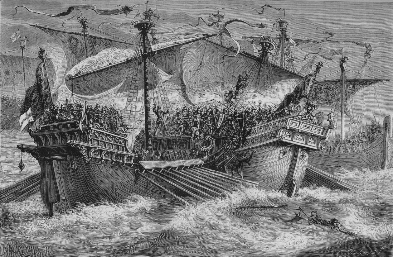 Die Schlacht von Dover, 24. August 1217, ca. 1880 von Unbekannt