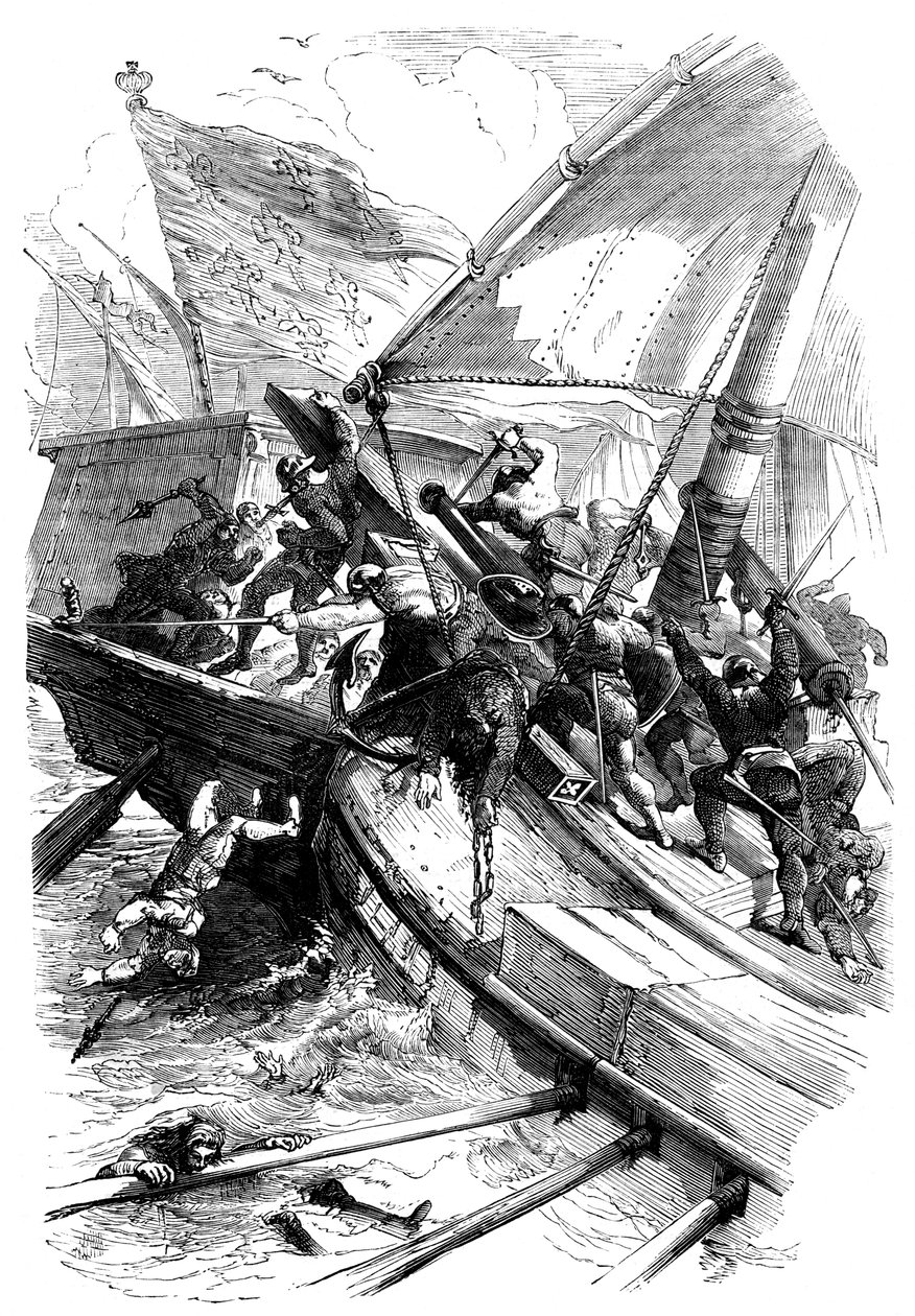 Die Schlacht von Sluys, 24. Juni 1340 von Unbekannt