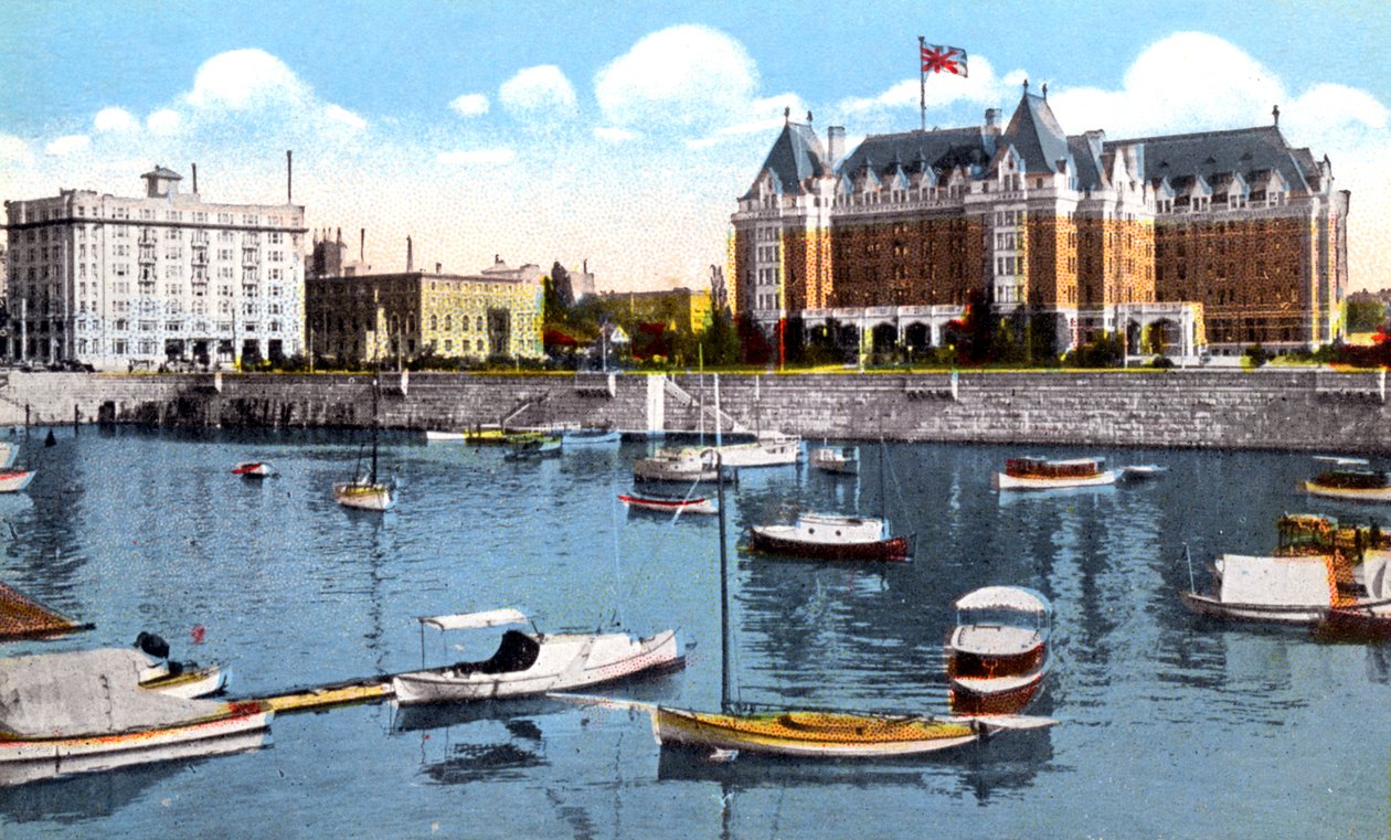 Das Belmont-Gebäude, Union Club und Empress Hotel, Victoria, British Columbia, Kanada, um 1900er von Unbekannt