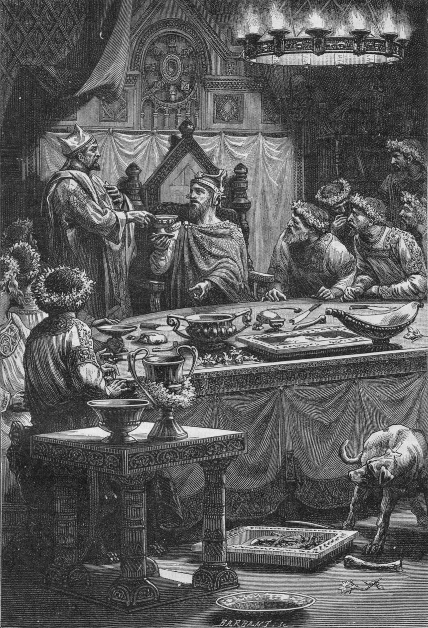 Der Bischof von Laon schwört Charles, Herzog von Lothringen, Treue, 10. Jahrhundert, 1909 von Unbekannt