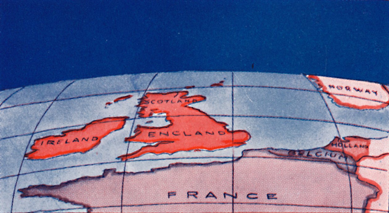 Die Britischen Inseln und Nordeuropa am Mittag im Hochwinter, 1935 von Unbekannt