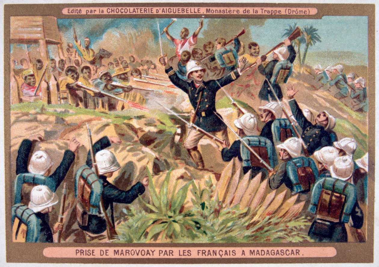 Die Eroberung von Marovoay durch die Franzosen, Madagaskar, 19.-20. Jahrhundert von Unbekannt