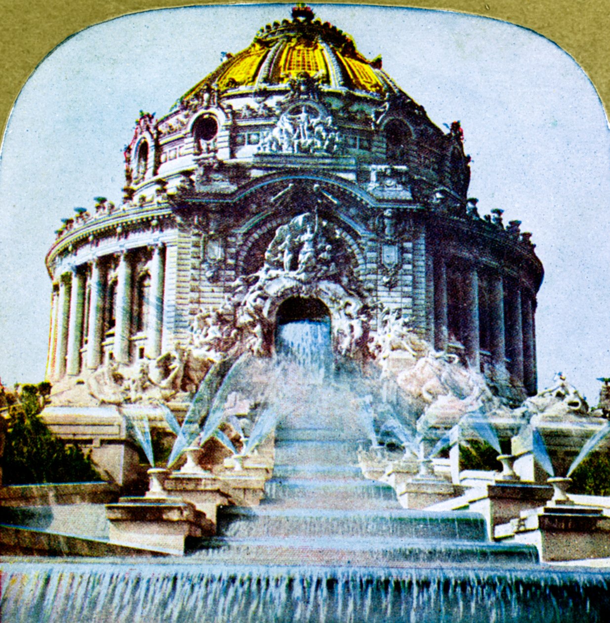 Der zentrale Wasserfall von der Weltausstellung, St. Louis, Missouri, USA, 1904 von Unbekannt