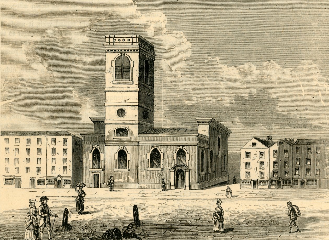 Die Kirche Allhallows the Great im Jahr 1784, um 1872 von Unbekannt