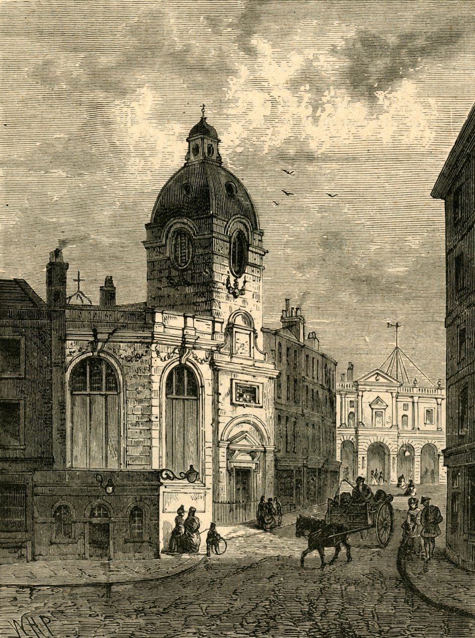 Die Kirche St. Benet Fink, nach einer alten Ansicht von Unbekannt