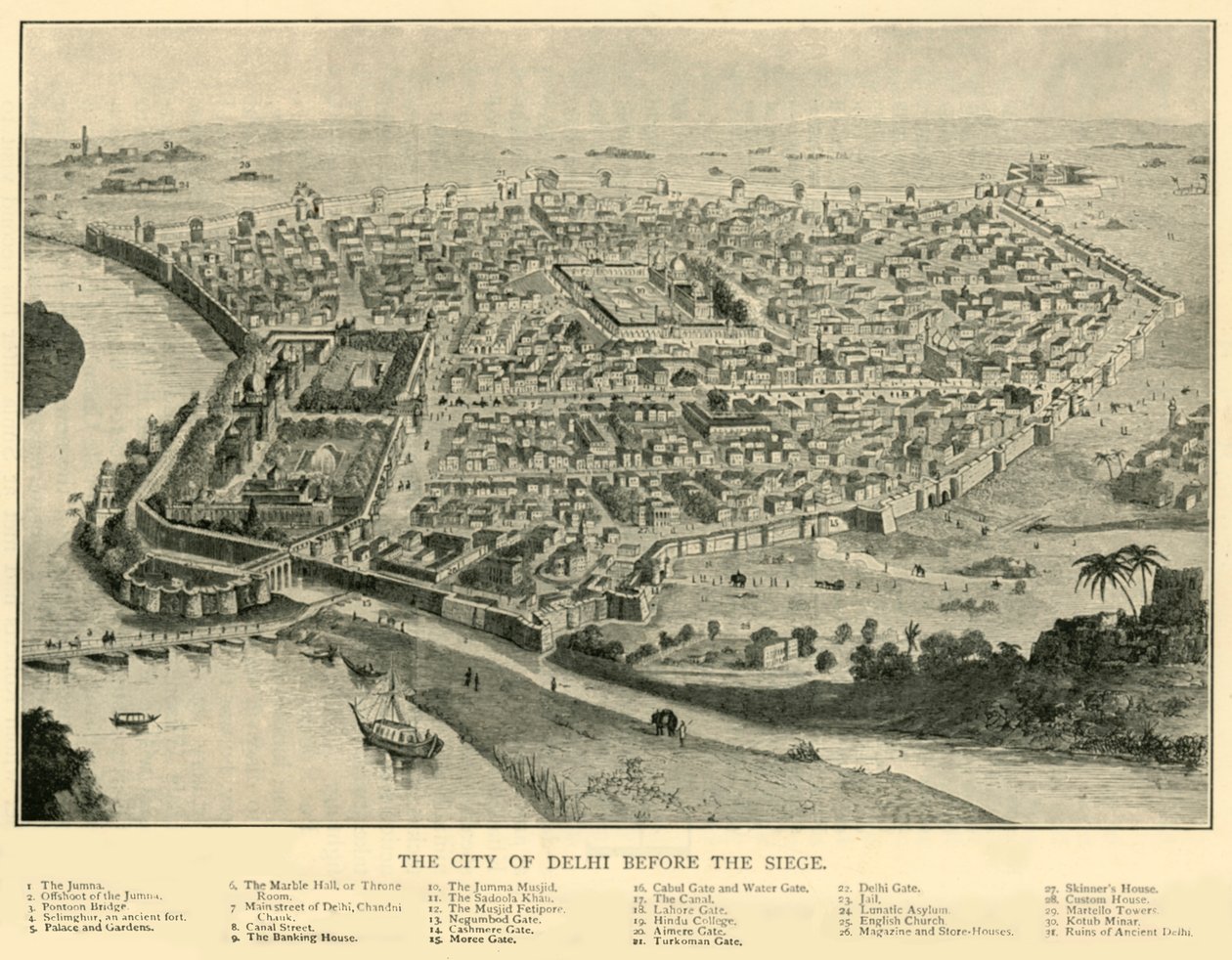 Die Stadt Delhi vor der Belagerung, 1901 von Unbekannt