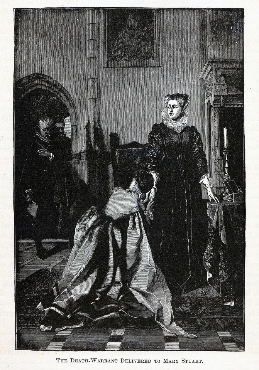 Der Todesbefehl an Maria Stuart überbracht, 1882 von Unbekannt