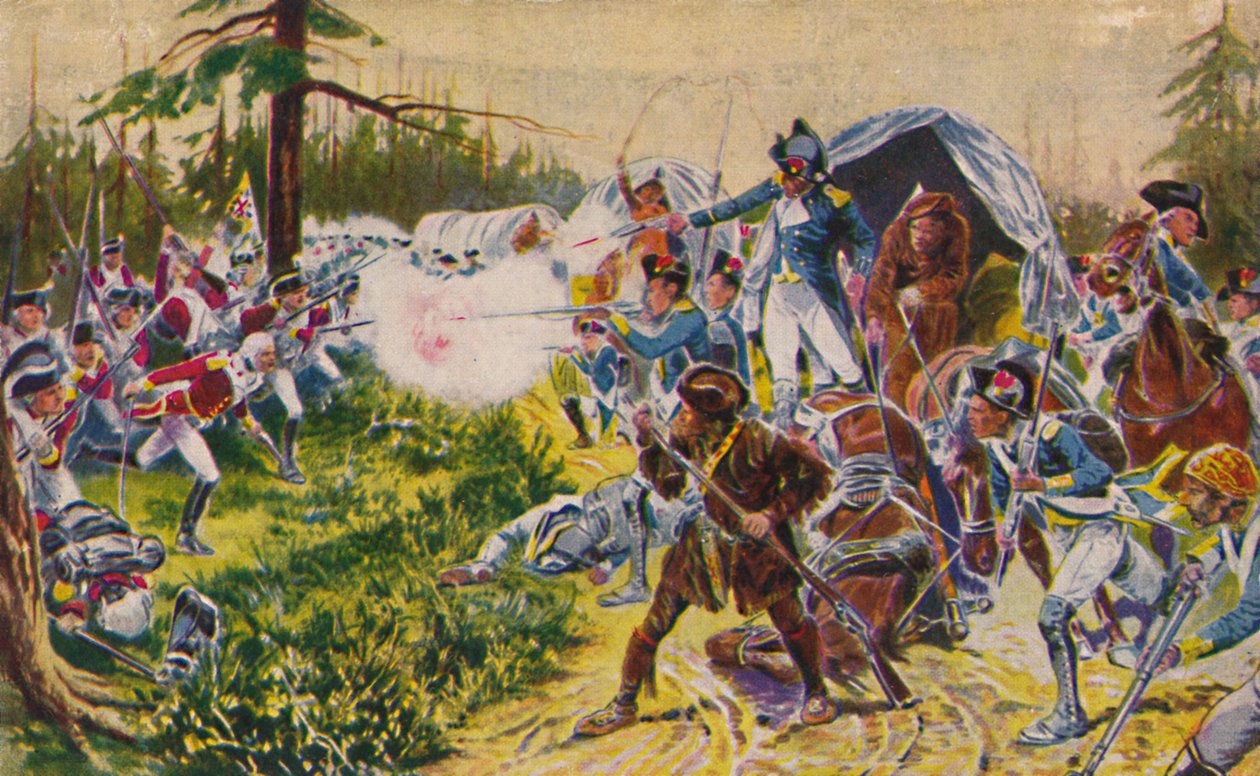 Die Duke of Cornwalls Light Infantry...bei Brandywine, 1777, 1939 von Unbekannt