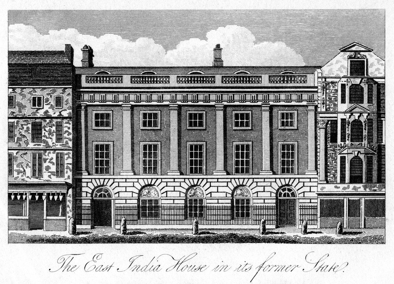 Das East India House in seinem früheren Zustand, London, frühes 19. Jahrhundert von Unbekannt