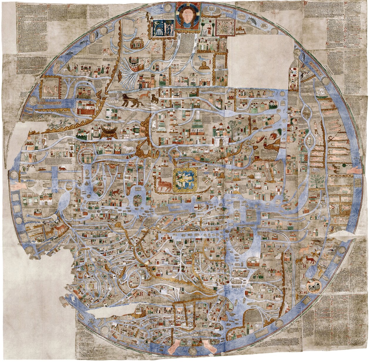 Die Ebstorfer Weltkarte, ca. 1300 von Unbekannt
