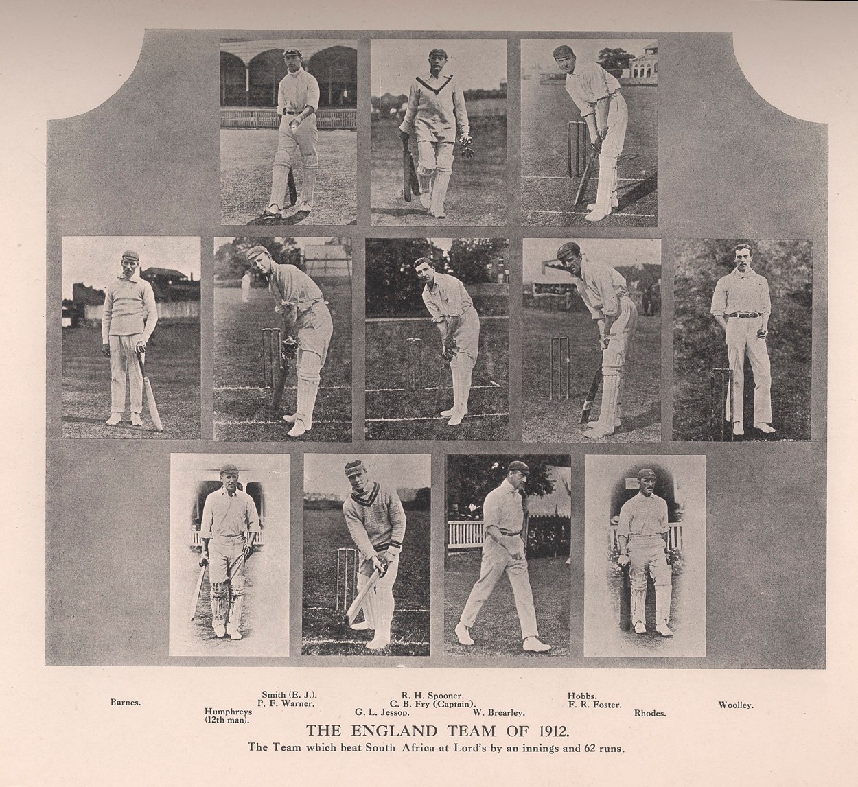 Das englische Cricket-Team von 1912 von Unbekannt