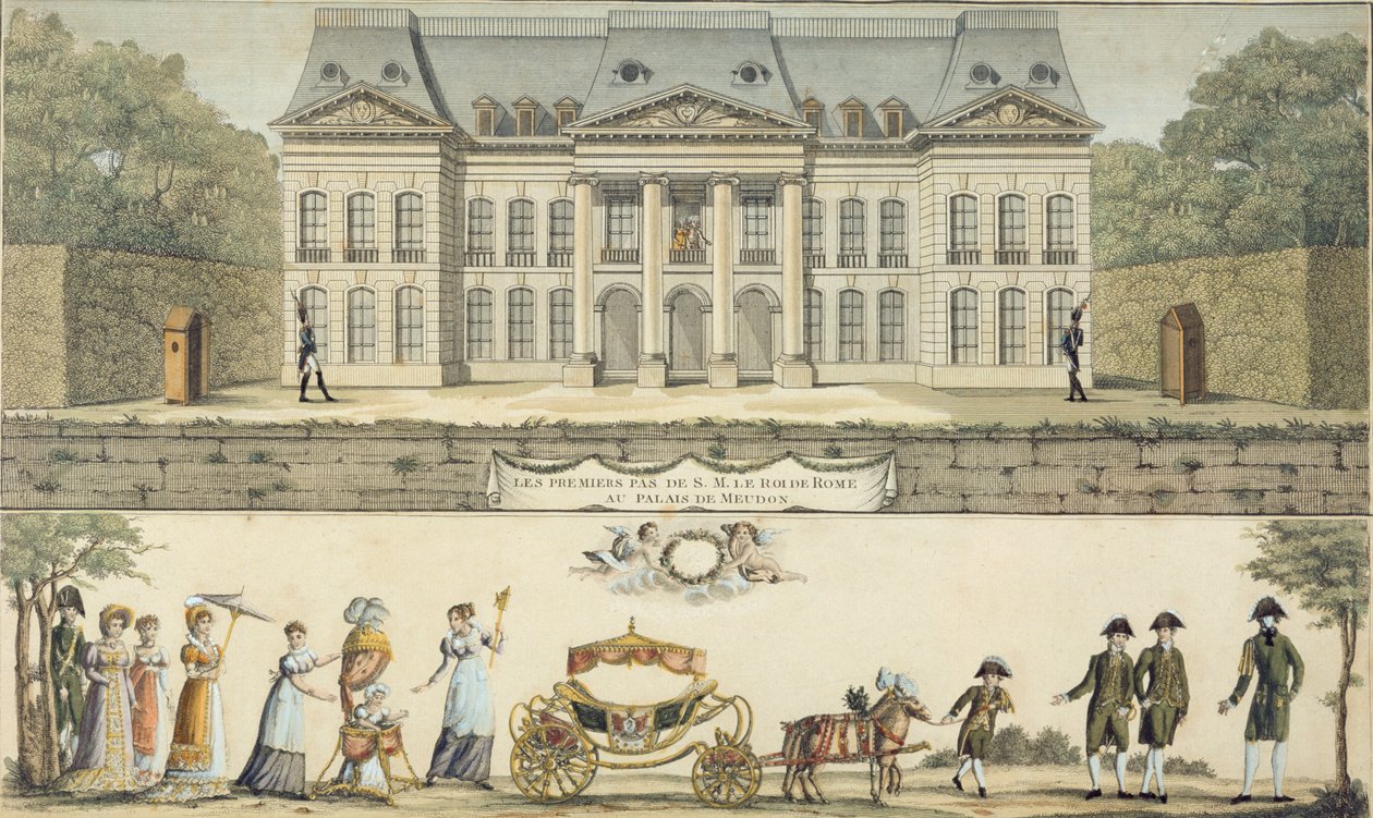 Die ersten Schritte des Königs von Rom im Schloss von Meudon von Unbekannt