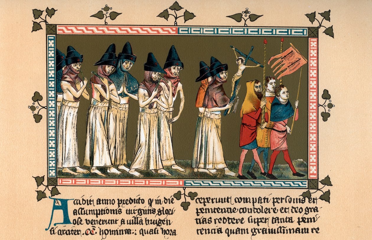 Die Geißler in Doornik im Jahr 1349, 1903 von Unbekannt