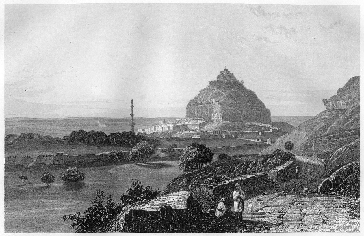 Die Festung von Dowlatabad auf dem Dekkan-Plateau, Indien, um 1860 von Unbekannt