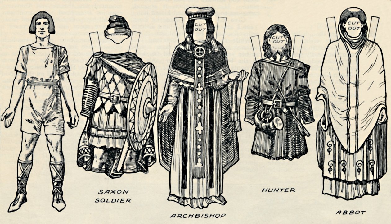 Die Galerie der britischen Kostüme: Die Kleidung der Dänen und späteren Angelsachsen, ca. 1934 von Unbekannt
