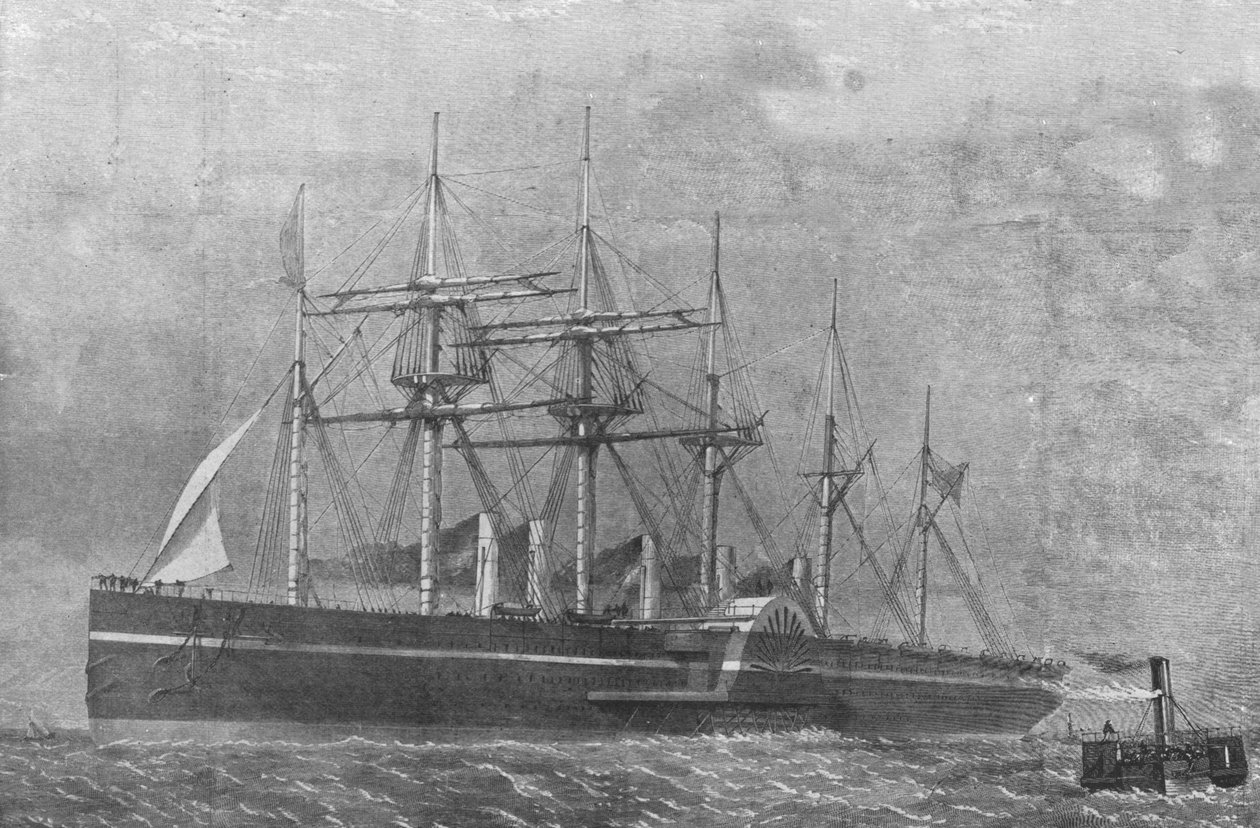 Die Great Eastern, 1860: Das Schiff verlässt Southampton auf ihrer ersten Reise, 17. Juni 1901 von Unbekannt