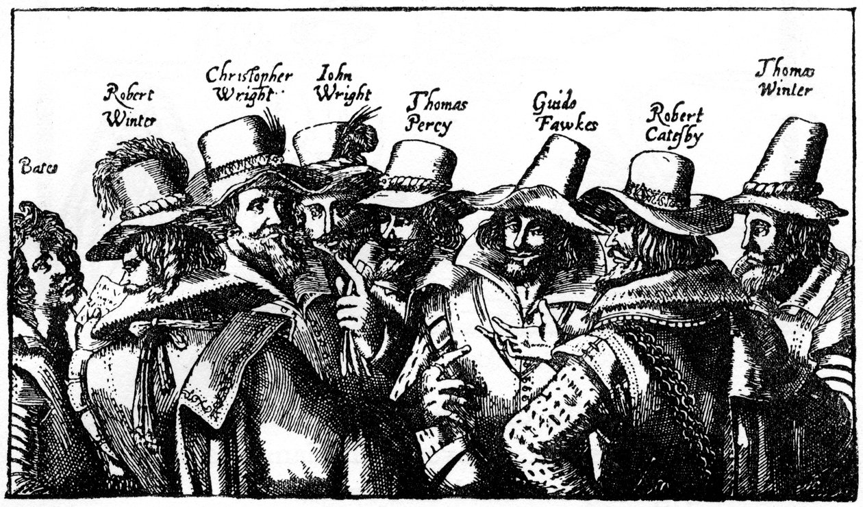 Die Schießpulver-Verschwörer, frühes 17. Jahrhundert, 1910 von Unbekannt