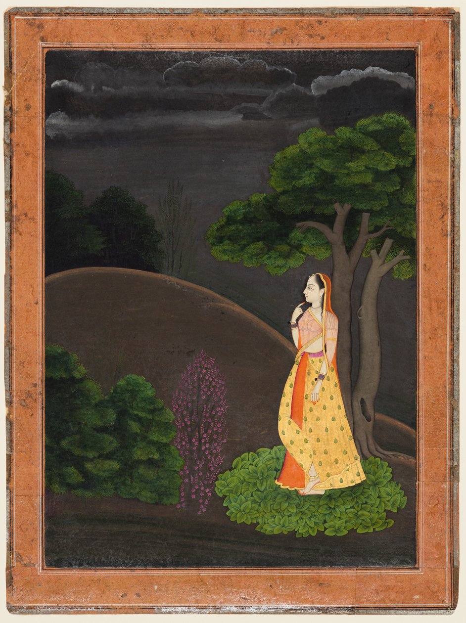 Die Heldin, die sehnsüchtig auf ihren abwesenden Liebhaber wartet Utka Nayaka, ca. 1750-55 von Unbekannt