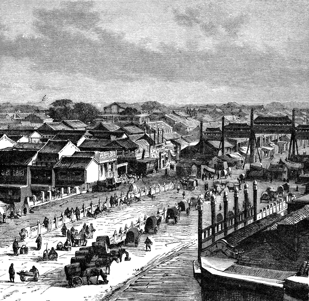 Die Hauptstraße, Peking, um 1890 von Unbekannt