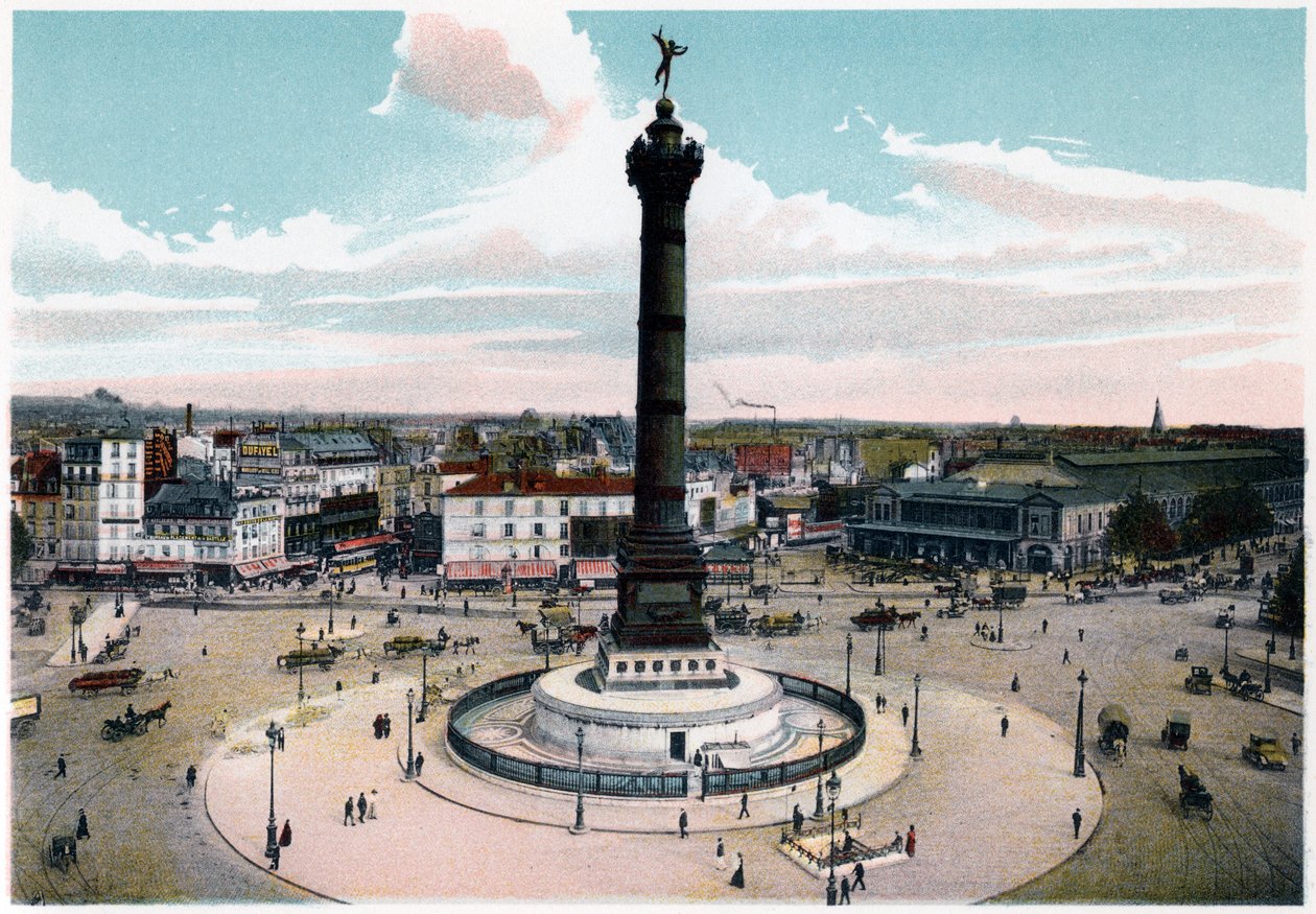 Die Julisäule auf dem Place de la Bastille, Paris, um 1900 von Unbekannt