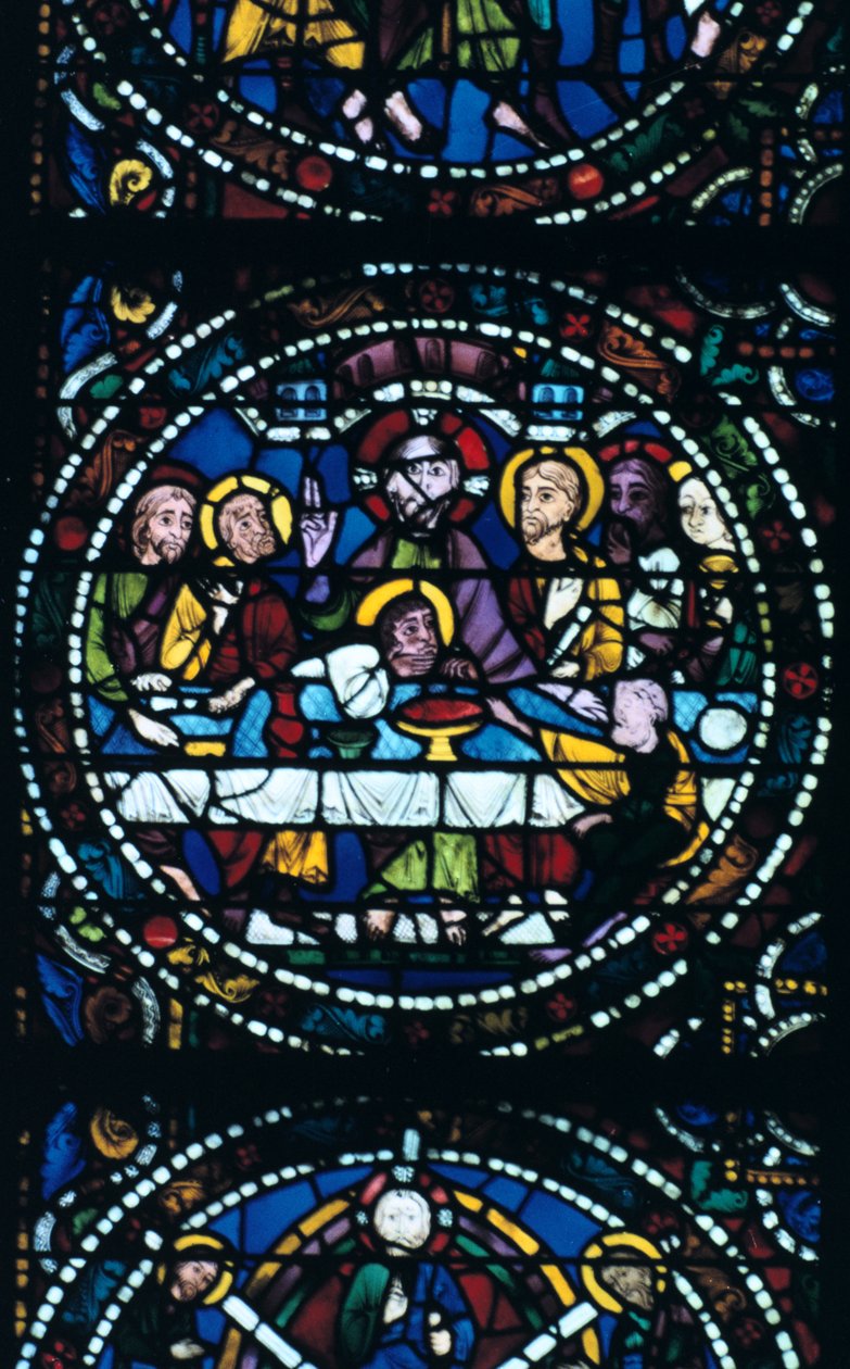 Das letzte Abendmahl, Buntglas, Kathedrale von Chartres, Frankreich, 1205-1215 von Unbekannt