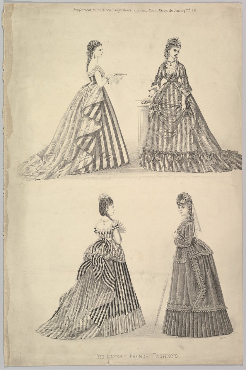 Die neuesten französischen Moden aus The Queen, The Ladys Newspaper and Court Chronicle, 7. Januar 1871 von Unbekannt