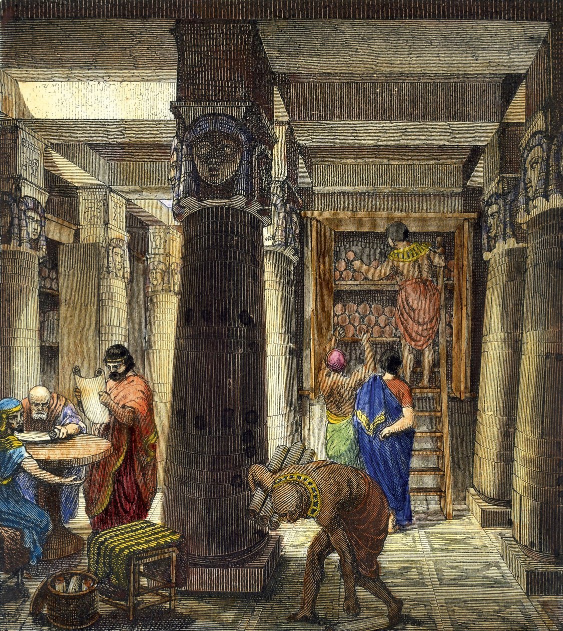 Die Bibliothek von Alexandria, 1876 von Unbekannt
