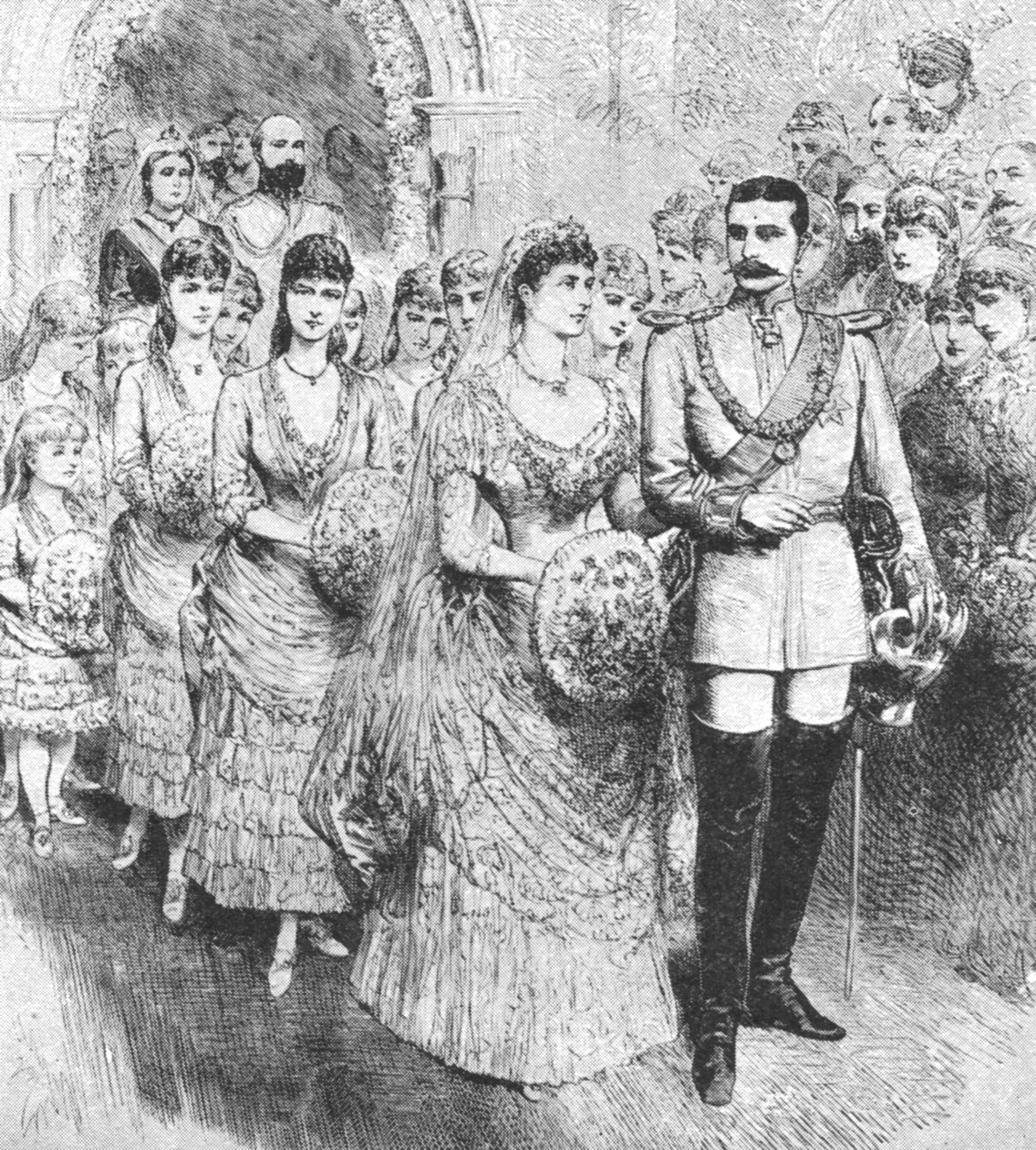 Die Hochzeit von Prinzessin Beatrice mit Prinz Heinrich von Battenberg, 1885, 1901 von Unbekannt