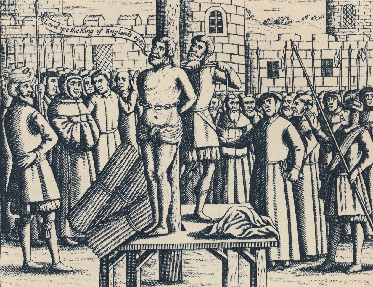 Das Martyrium von Meister William Tindall in Flandern bei Schloss Vilvord, 1563, 1947 von Unbekannt
