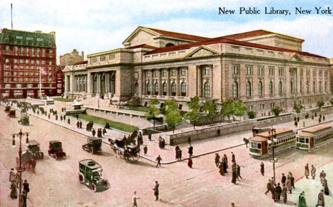 Die neue öffentliche Bibliothek, New York, USA, 1910 von Unbekannt