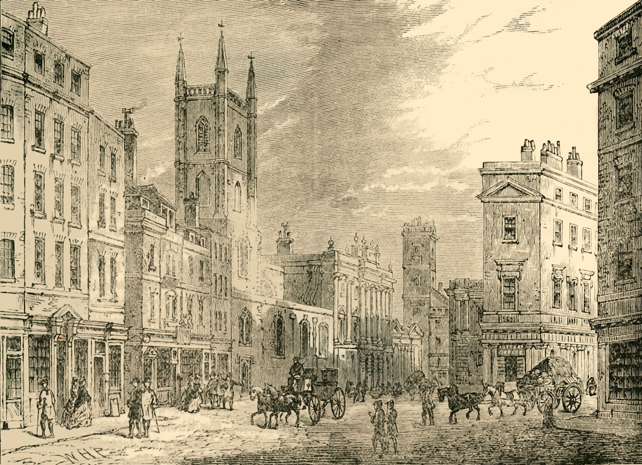 Die alte Bank von England, Blick vom Mansion House, 1890 von Unbekannt