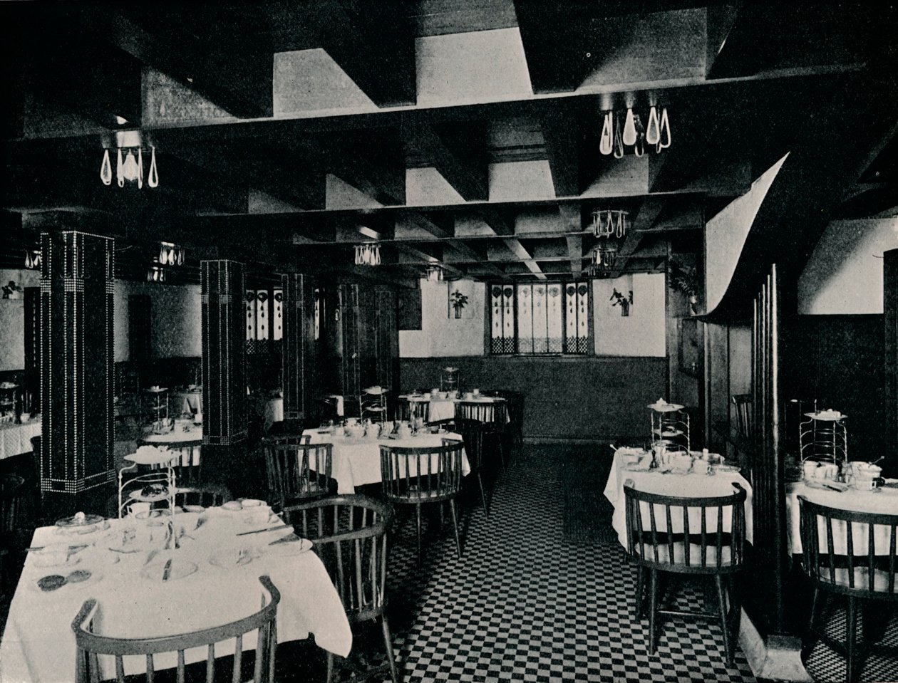 Die alte Küche im Miss Cranstons Teehaus, Argyle Street, Glasgow, ca. 1906 von Unbekannt