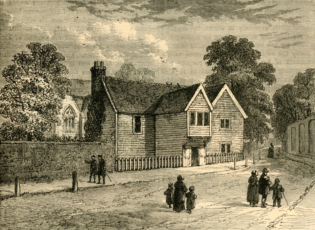 Das alte Pfarrhaus, Stoke Newington, 1858, um 1876 von Unbekannt