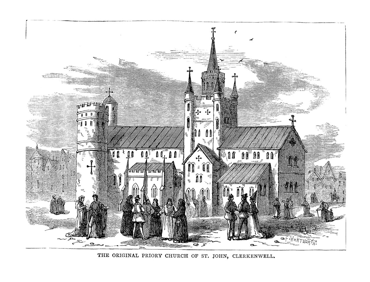 Die ursprüngliche Prioratskirche von St. John, 1878 von Unbekannt