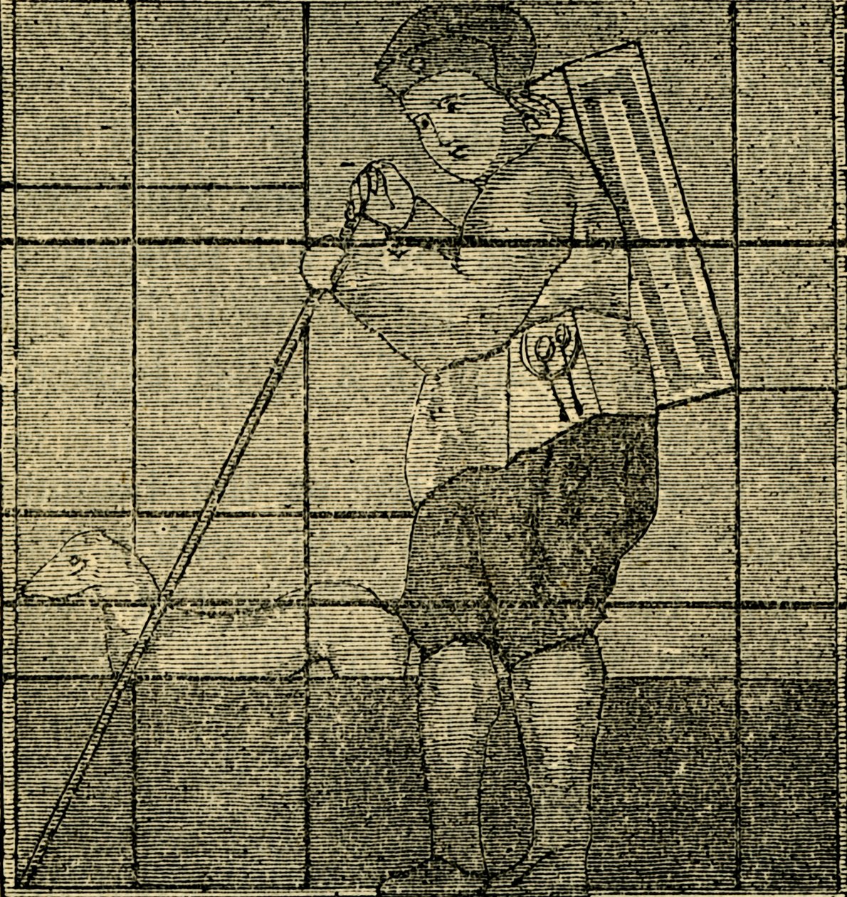 Der Hausierer und sein Hund, ehemals in der Lambeth Kirche, ca. 1878 von Unbekannt
