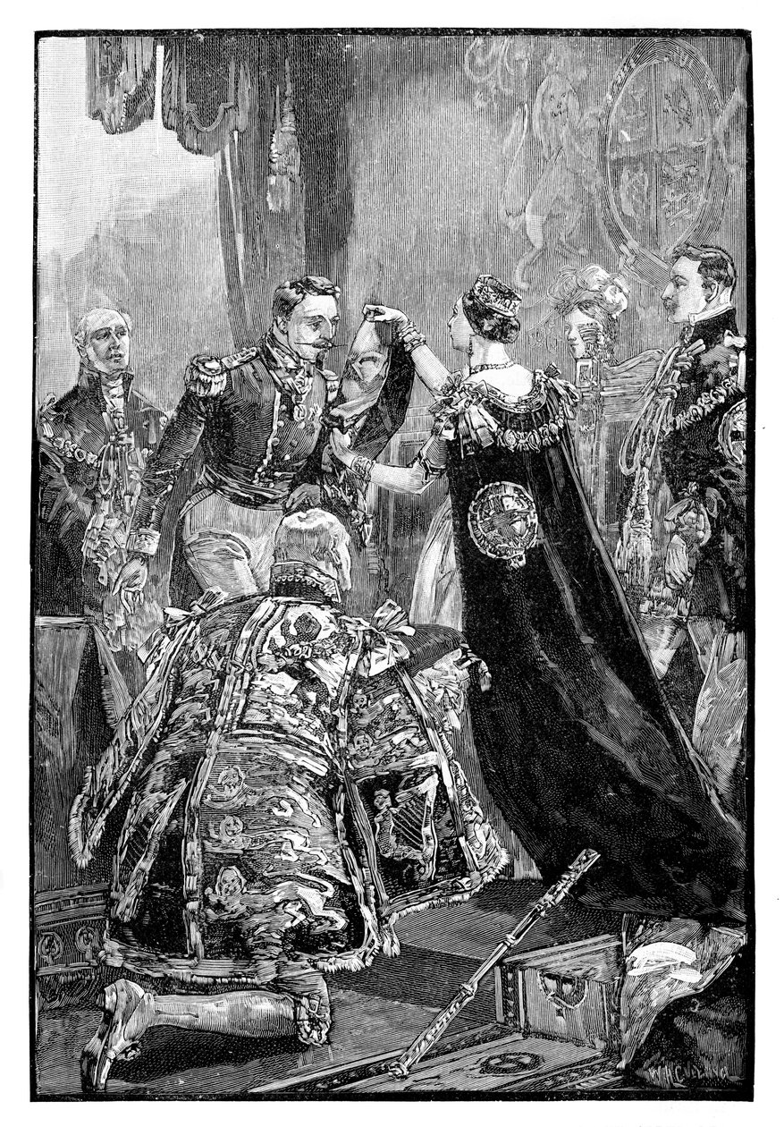 Die Königin verleiht dem Kaiser der Franzosen den Hosenbandorden, 1855, 1888 von Unbekannt