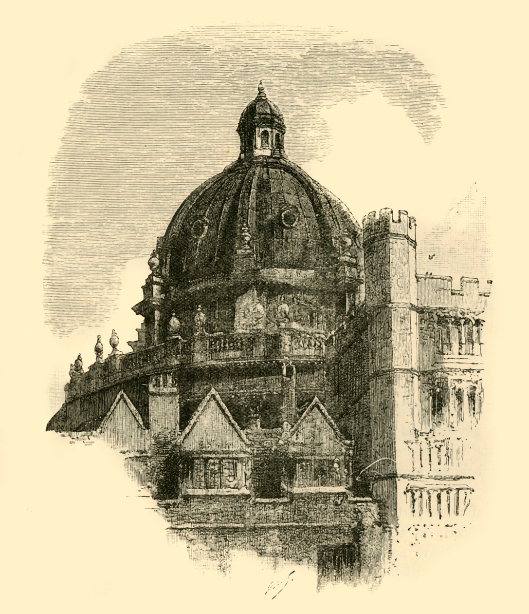 Die Radcliffe-Bibliothek, vom Quadrangle von Brasenose, 1898 von Unbekannt