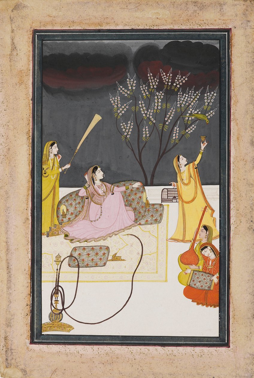 Die Ragini Dhanasari Desi des Raga Dipaka, ca. 1820 von Unbekannt