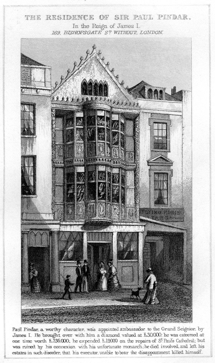 Die Residenz von Sir Paul Pindar, Bishopsgate, City of London von Unbekannt
